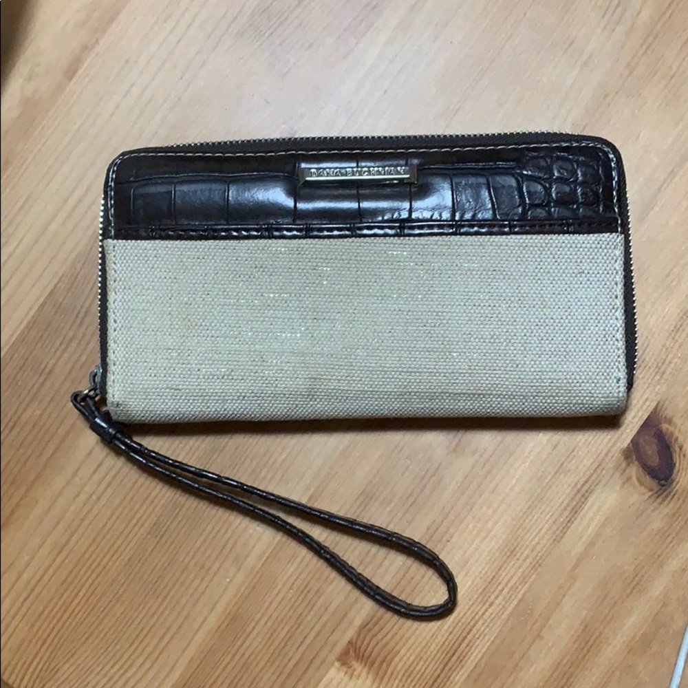 Dana Buchman Vegan Reptile and Canvas Wristlet